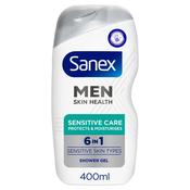Sanex Men Sensitive Skin Body &amp; Face Shower Gel 400ml