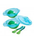 Nuby Feeding Bowls With Travel Lid And Cutlery image