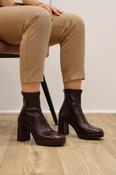 Miss Elastic - 77030 Burgundy Platform Ankle Boot image