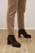 Miss Elastic - 77030 Brown Suede Platform Ankle Boot image