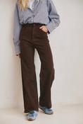 Anna - Chocolate Brown Wide Leg Jeans