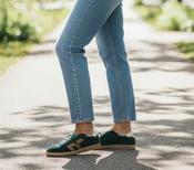 Back 70 - [Shelly] Green &amp; Tan Suede Trainer image