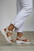 Oh My Sandals - 5969 Cream Wedge Sandal image