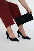 Lodi - Henna Black Suede Clutch Bag image
