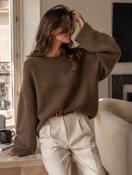 Anna - Brown Kid Mohair and Wool Jumper image