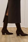 Miss Elastic - 75375 Brown Suede Knee High Sock Boot image