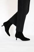 Unisa - Lomas Black Suede Kitten Heel Ankle Boot image
