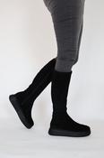 Wonders - A-5204 Black Suede Stretch Boot image
