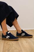Another Trend - [BLUE] A0348527 Navy Velvet &amp; Suede Trainer