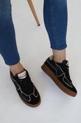 Meline - 14 SBT Black/Gold Flatform Trainer