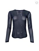 Black Colour - Black Mesh Underlayer Top