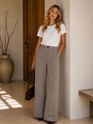 Anna - Brown Gingham Trousers