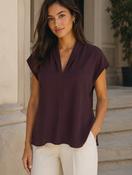 Anna / Burgundy V Neck Top