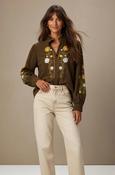 Anna - Brown Embroidered Shirt
