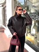 Anna - Brown Faux Leather Jacket image