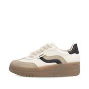 Rieker - M7610 Cream/Beige &amp; Black Platform Trainer