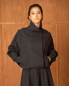 Anna - Brown Relaxed Fit Short Trench Style Jacket