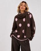 Anna - Brown Polkadot Knit Jumper