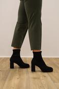 Miss Elastic - 77030 Black Suede Platform Ankle Boot image