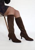 Unisa - Leeds Brown Kitten Heel Knee High image