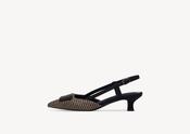 Marco Tozzi - 29503 Black &amp; Camel Raffia Slingback image