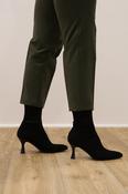 Miss Elastic - 78042 Black Suede Ankle Sock Boot image