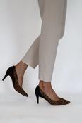 Rachels - Z8473 Black / Leopard Suede Court Shoe image