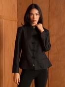 Anna - Black Wool Jacket with Fastenings image