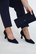 Lodi - Henna Navy Suede Clutch Bag image