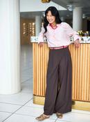 Black Colour - BCDavina Brown Wide Leg Trousers image