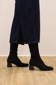 Miss Elastic - 75435 Black Suede Knee High Sock Boot