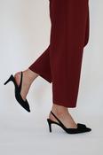 Lodi - Nestor Black Buckle Slingback