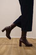 Miss Elastic - 77031 Burgundy Platform Knee High Boot
