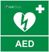 AED Wall Sign In Metal 35x36cm image