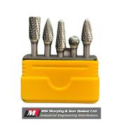 Hard Metal Carbide Burr set HM 5pc 6mm Spindle image