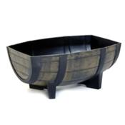 Wood Effect Resin Barrel Planter-Half Barrel image