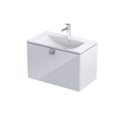 Bora Wall Hung 1 Drawer Vanity Unit - Gloss White, 80cm image