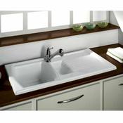 Ceramic Sink - Sanindusa Lusitano - Ceramic Bowl &amp; 1/2 Sink R/H Drainer image
