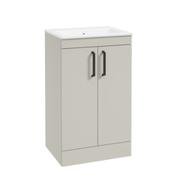 Corta Floorstanding 50cm Two Door Unit-Black Handles - Whispering Willow