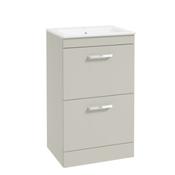Corta Floorstanding 50cm Two Drawer Unit -Chrome Handles - Whispering Willow