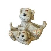 Two Dogs Planters with Floral Decorations
