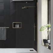 Flair AYO Wetroom Panel - Brushed Brass, 800mm