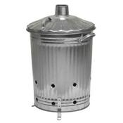 Galvanised Incinerator Bin With Chimney Lid