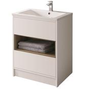 Lucca Floor Standing Sink Cabinet (with basin) - Gloss White, H: 825 x W: 800 x D: 460mm image