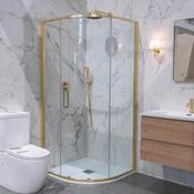 Merlyn 6 Series Sleek 2 Door Quadrant - Brushed Brass, 900mm image