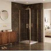 Merlyn 6 Series Sleek Bifold Shower Door-Brushed Brass-900mm