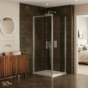 Merlyn 6 Series Sleek Bifold Shower Door-Brushed Nickel-800mm image