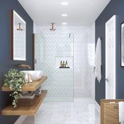 Merlyn 8mm Wetroom Panel - 1000mm (inc. Bracing Bar), Brushed Bronze