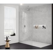 Merlyn 8mm Wetroom Panel - 800mm (inc. Bracing Bar &amp; t-piece), Chrome image