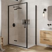 Merlyn 6 Series Sleek Hinge Door - Black, Inline 1400mm